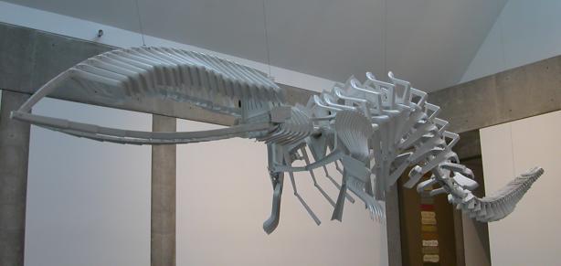 national gallery whale made from lawn chairs