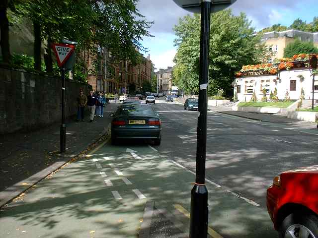 A special bike junction on Highburgh Road; blocked!