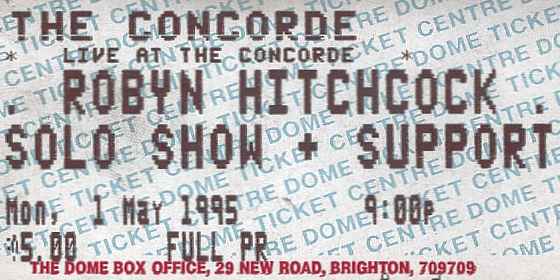 The Concorde, Brighton, 1 May 1995