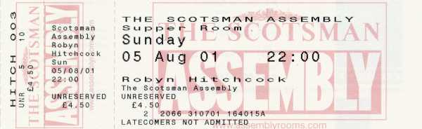 Assembly Rooms, 5 Aug 2001 [alternative design]