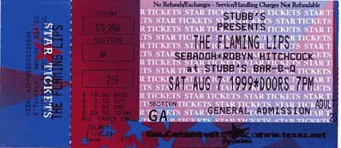 Stubb's Bar-B-Q, 7 Aug 1999