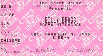 The Coach House, 9 Nov 1996