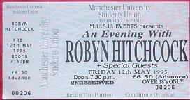 Manchester University Union, 12 May 1995