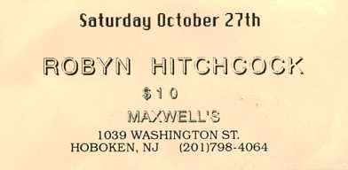 Maxwell's, 27 Oct 1990