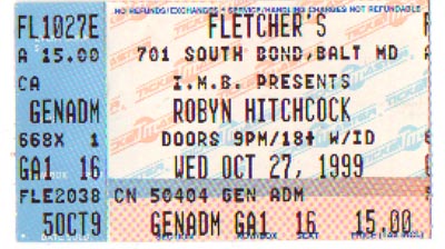Fletcher's, 27 Oct 1999