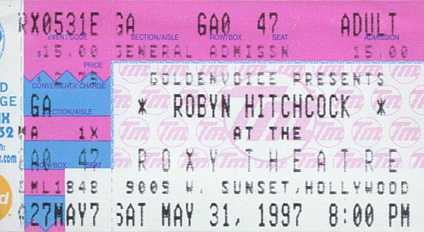 Roxy Theatre, 31 May 1997