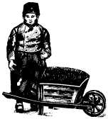 dutch boy with wheelbarrow