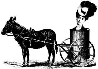 woman's head in horse-drawn tanker montage