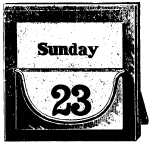 calendar showing Sunday 23
