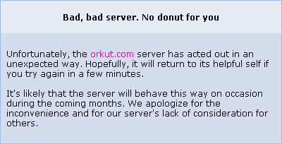 orkut's error message