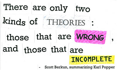 there are only two kinds of theories: those that are wrong and those that are incomplete