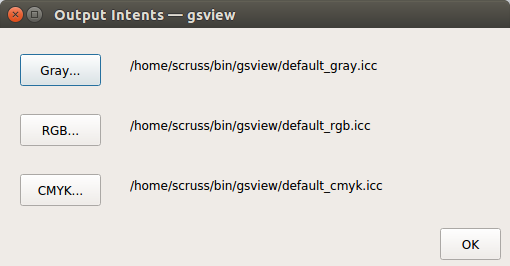 GSView Linux Colour Profiles