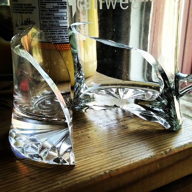I guess this is what I get for storing pointed tools in a cut-glass beer stein …