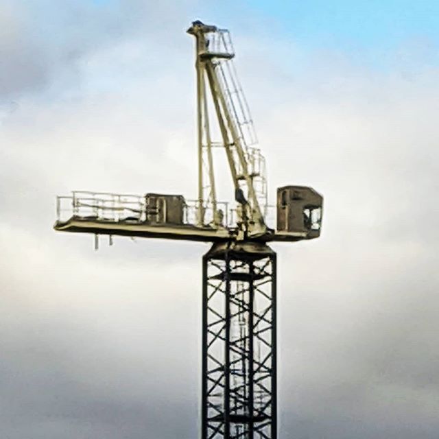 a tower crane at that awkward stage