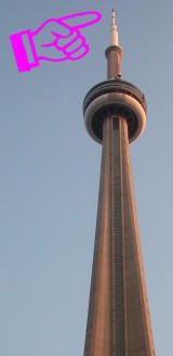 Pointing to the CN Tower whilst exclaiming 'Pointy!'.