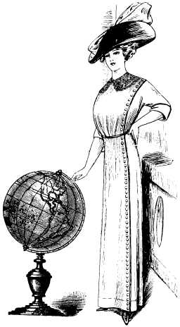 woman with globe montage