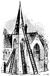 church with ladders