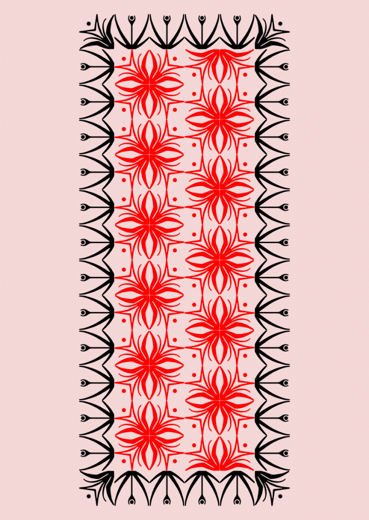 geometric pattern made from two floral type ornaments designed by David Bethel