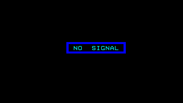 video title generated box with text â€œNO SIGNALâ€ moves around screen